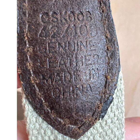 Men’s Brown Leather embroidered Belt Hunting Fishing Outdoorsman Size 42 - Picture 8 of 8